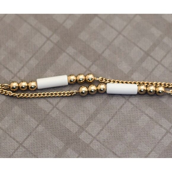 Bookworm Bead and Chain Necklace by Avon in White 24 inch - G3 - Picture 2 of 3